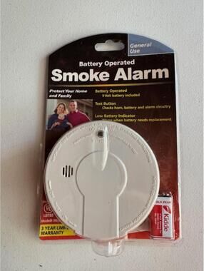 Kidde Battery Operated Smoke Alarm with 3 Year Limited Warranty